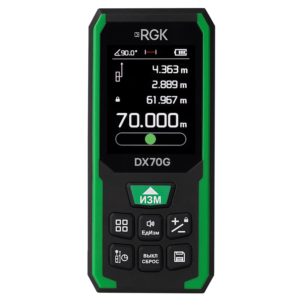 Лазерный дальномер RGK DX70G с поверкой